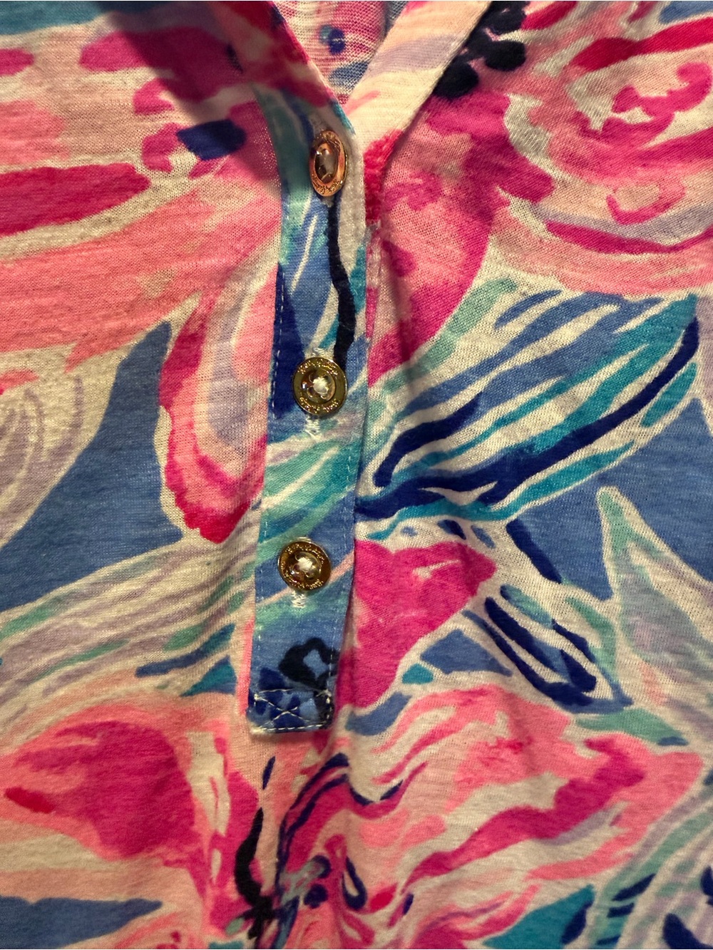 Lilly Pulitzer Pink & Blue Floral Tunic - Picture 2 of 6